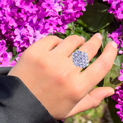 Natural Tanzanite Ring 3.77 Carats Sterling Silver