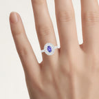 Tanzanite Ring With White Sapphire 0.92 Carats Sterling Silver