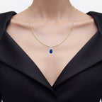 Blue Sapphire Pendant With Diamonds 4.02 Carats 18K Yellow Gold