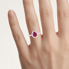 Ruby Ring With Diamonds 1.7 Carats 14K Yellow Gold