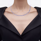 Tanzanite Necklace 21.4 Carats Sterling Silver