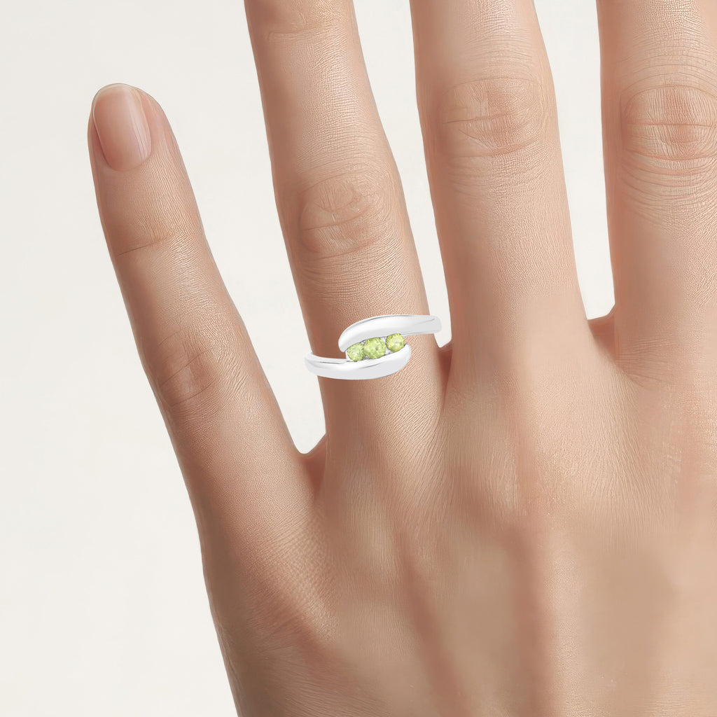 Peridot Ring 0.52 Carats Sterling Silver