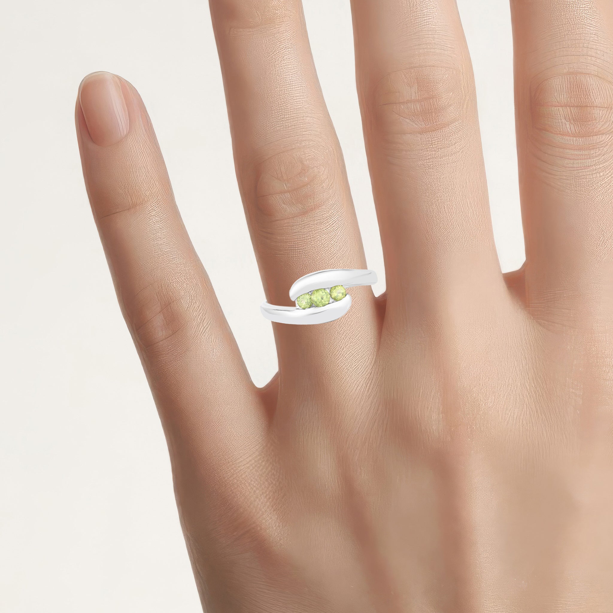Peridot Ring 0.52 Carats Sterling Silver