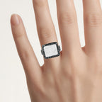 Multicolor Diamond Ring 0.6 Carats Sterling Silver