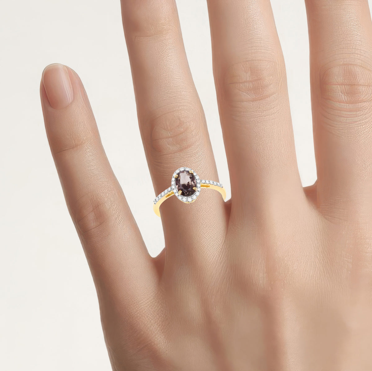 Pink Sapphire Ring With Diamonds 1.66 Carats 14K Yellow Gold