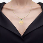 Emerald Bull Pendant 0.22 Carats Gold Plated Silver