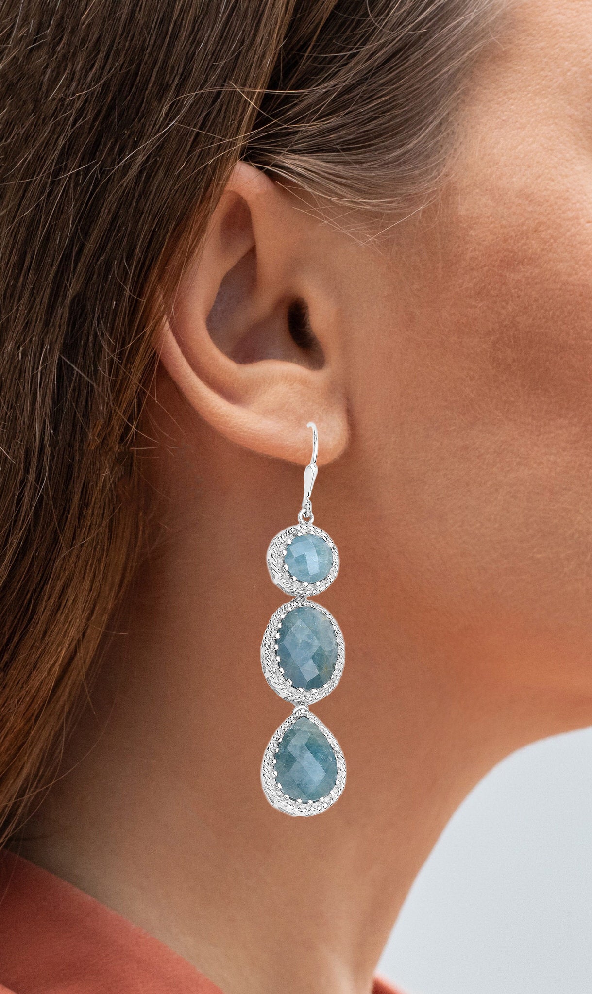Aquamarine Earrings 23.9 Carats Sterling Silver