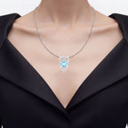 Swiss Blue Topaz Pendant 4.64 Carats Sterling Silver