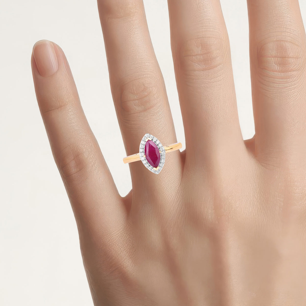 Ruby Ring With Diamonds 1.54 Carats 14K Yellow Gold