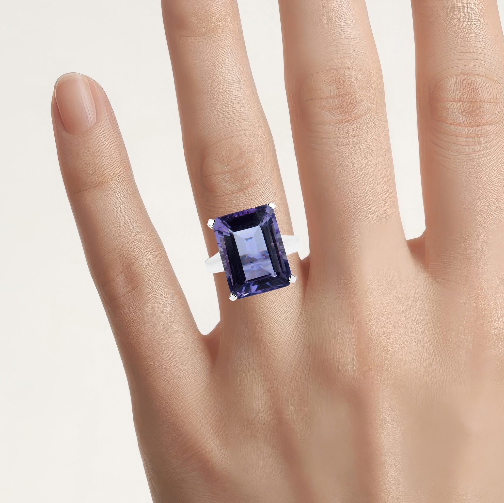 Amethyst Ring 11.4 Carats Sterling Silver