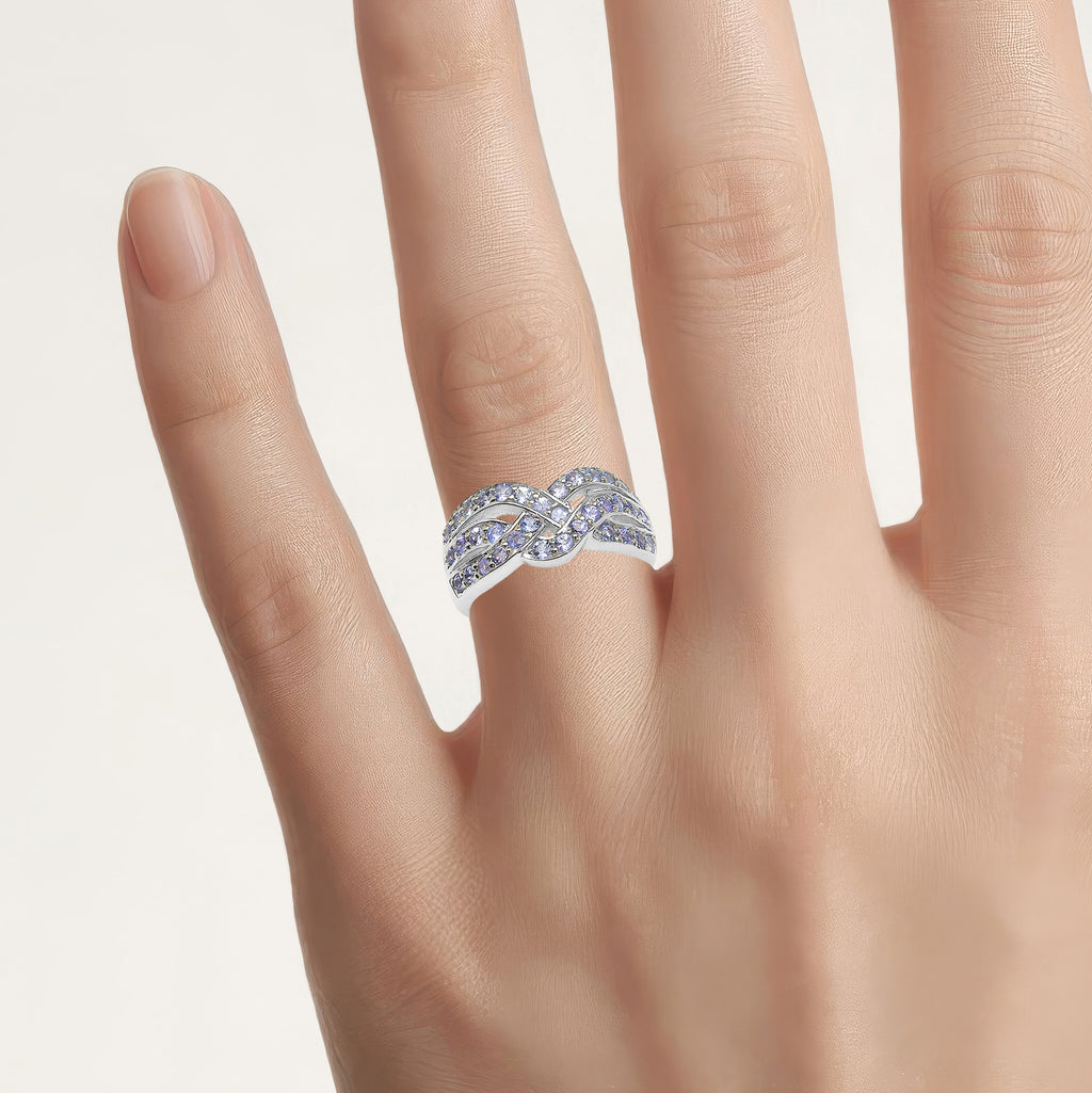 Tanzanite Ring 1.24 Carats Sterling Silver