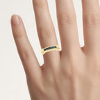 Blue Diamond Ring 0.48 Carats Gold Plated Silver