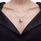 Ruby Butterfly Pendant 4.68 Carats Sterling Silver