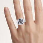 Labradorite Ring With Blue Sapphire 3.52 Carats Sterling Silver