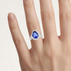Tanzanite Ring With Diamonds 2.86 Carats 14K White Gold