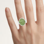 Chrome Diopside Dome Ring 2.16 Carats Sterling Silver