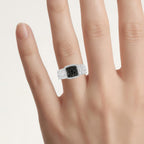 Black Diamond Ring 0.2 Carats Sterling Silver