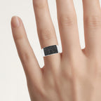 Black Diamond Ring 0.42 Carats Sterling Silver