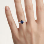 Blue Sapphire Ring With Diamonds 2.16 Carats 18K Yellow Gold
