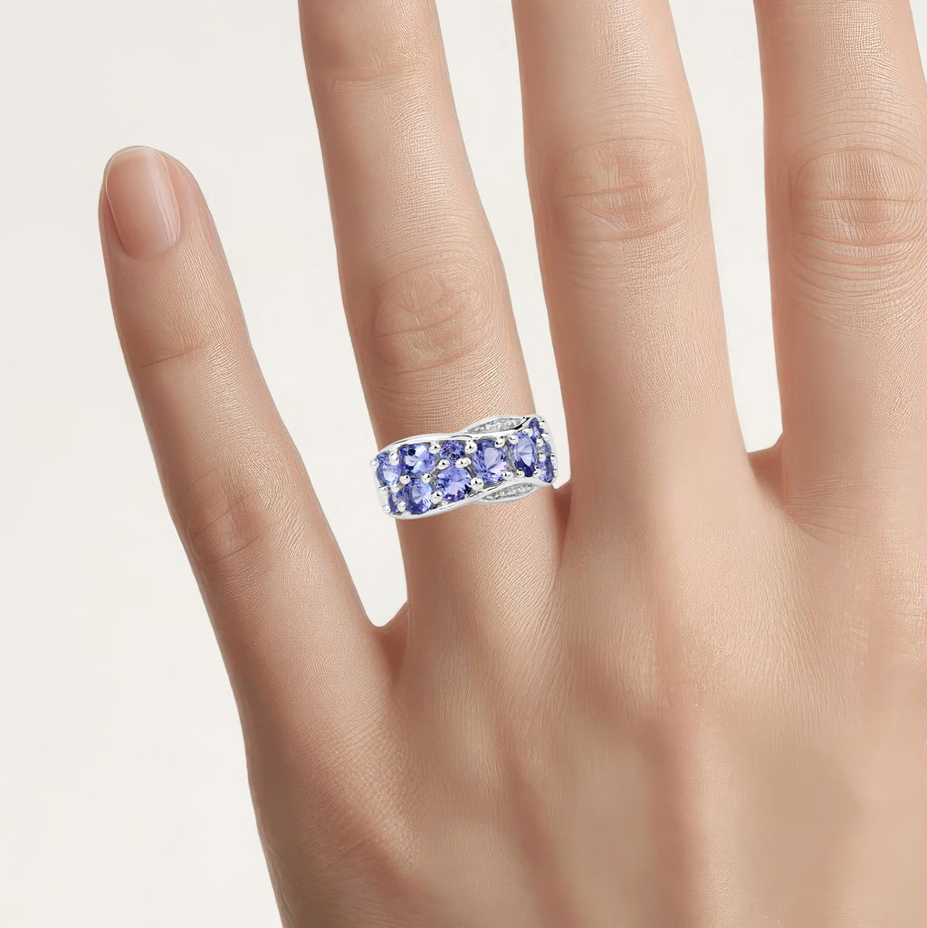 Tanzanite Ring 2.04 Carats Sterling Silver