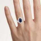 Blue Sapphire Ring With Diamonds 4.66 Carats 14K Yellow Gold
