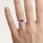 Amethyst Ring With Diamonds 1.03 Carats Sterling Silver