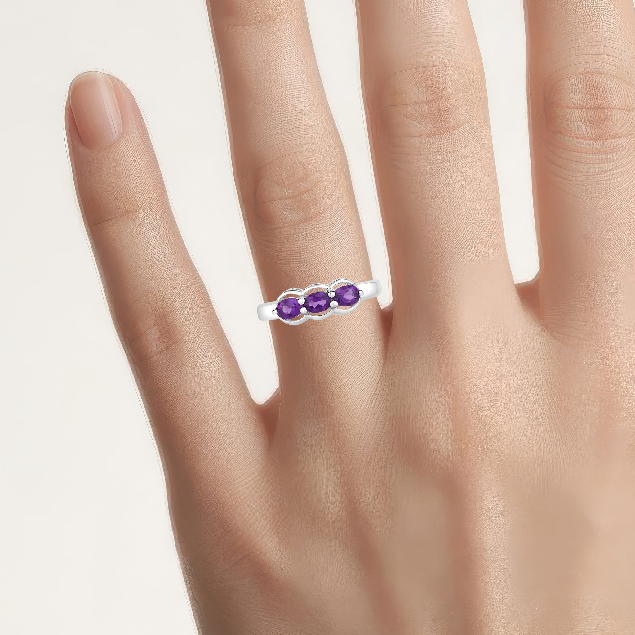 Amethyst Ring 0.46 Carats Sterling Silver