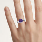 Amethyst Ring With White Topaz 2.69 Carats Sterling Silver