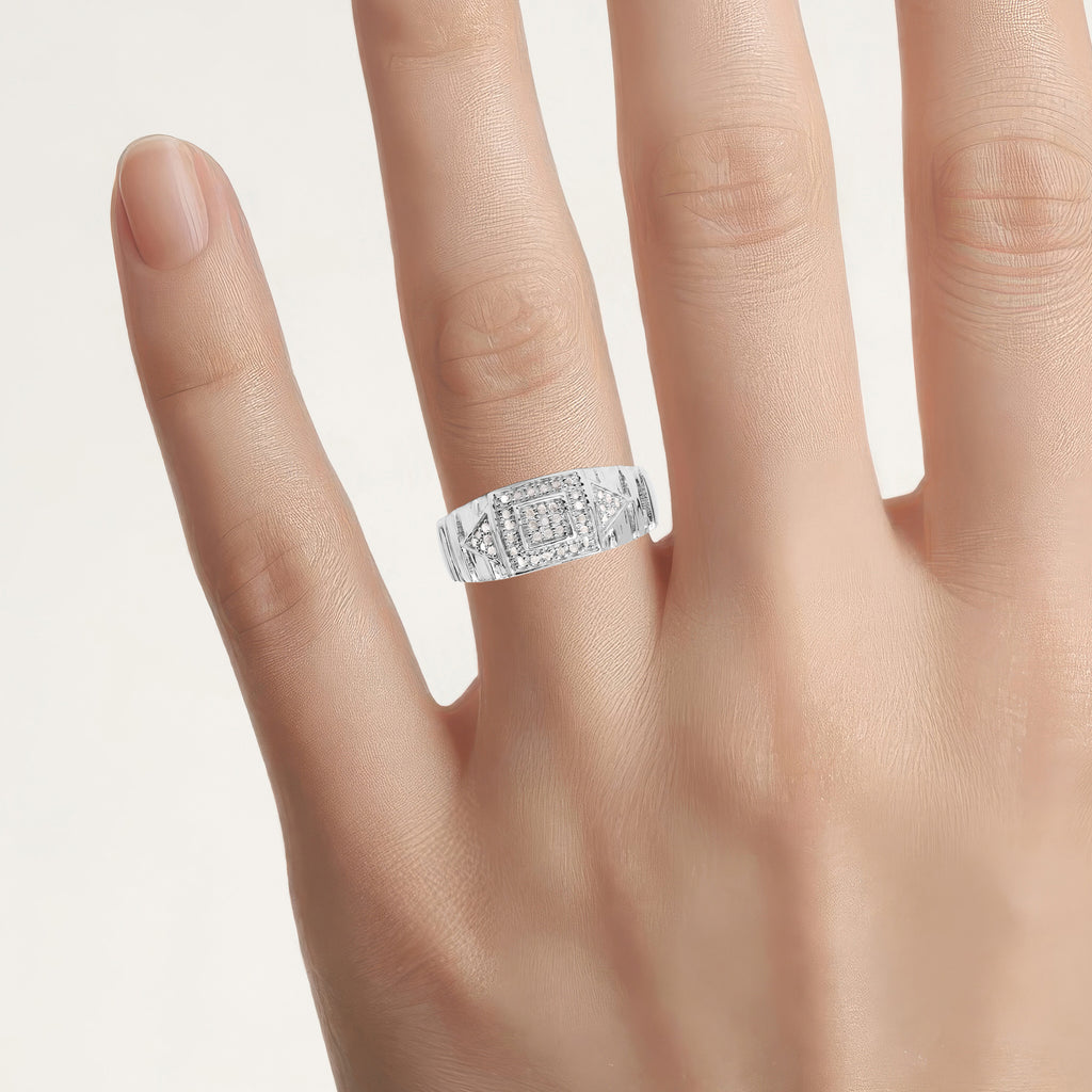 Diamond Ring 0.2 Carats Sterling Silver