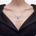 Tanzanite Pendant With Diamonds 4.62 Carats 14K White Gold