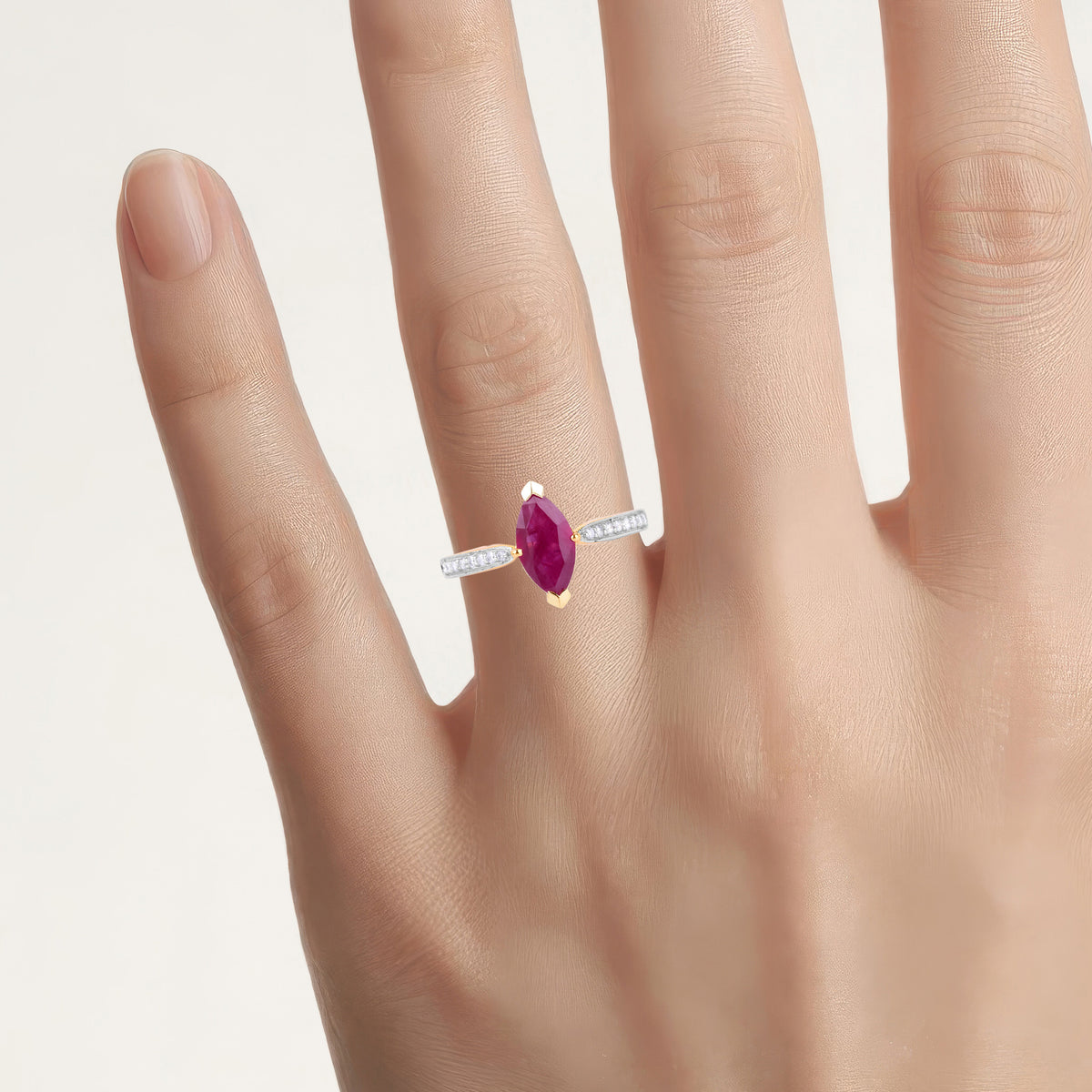 Ruby Ring With Diamonds 1.49 Carats 14K Yellow Gold