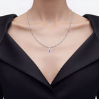 Pink Sapphire Pendant With Diamonds 0.92 Carats 14K White Gold