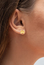 Citrine Stud Earrings 5.78 Carats Sterling Silver