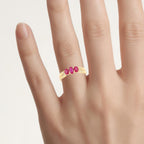 Ruby Ring With Diamonds 0.88 Carats 14K Yellow Gold