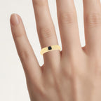 Black Diamond Ring 0.24 Carats Gold Plated Silver