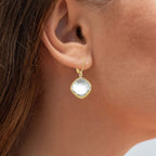 Crystal Quartz Earrings 21.6 Carats Gold Plated Silver