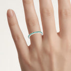 Zambian Emerald Ring 1 Carats 14K White Gold