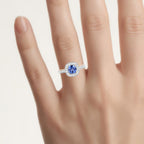 Blue Sapphire Ring With Diamonds 1.28 Carats 18K Yellow Gold