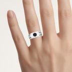 Black Diamond Ring 1.5 Carats Sterling Silver