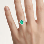 Zambian Emerald Ring With Diamonds 1.88 Carats 14K White Gold