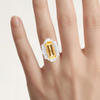 Citrine Ring With White Topaz 9.1 Carats Sterling Silver