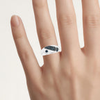Blue Diamond Ring 0.28 Carats Sterling Silver