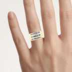 Blue Sapphire Ring 1.04 Carats Gold Plated Silver