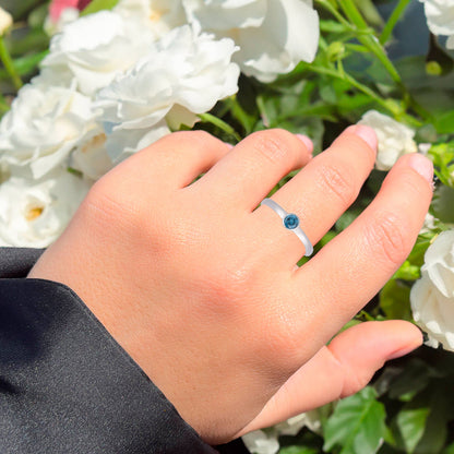 Blue Diamond Ring 0.25 Carats 9K White Gold