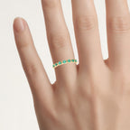 Zambian Emerald Ring With Diamonds 0.32 Carats 14K Yellow Gold