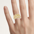 Yellow Diamond Ring 0.74 Carats Sterling Silver