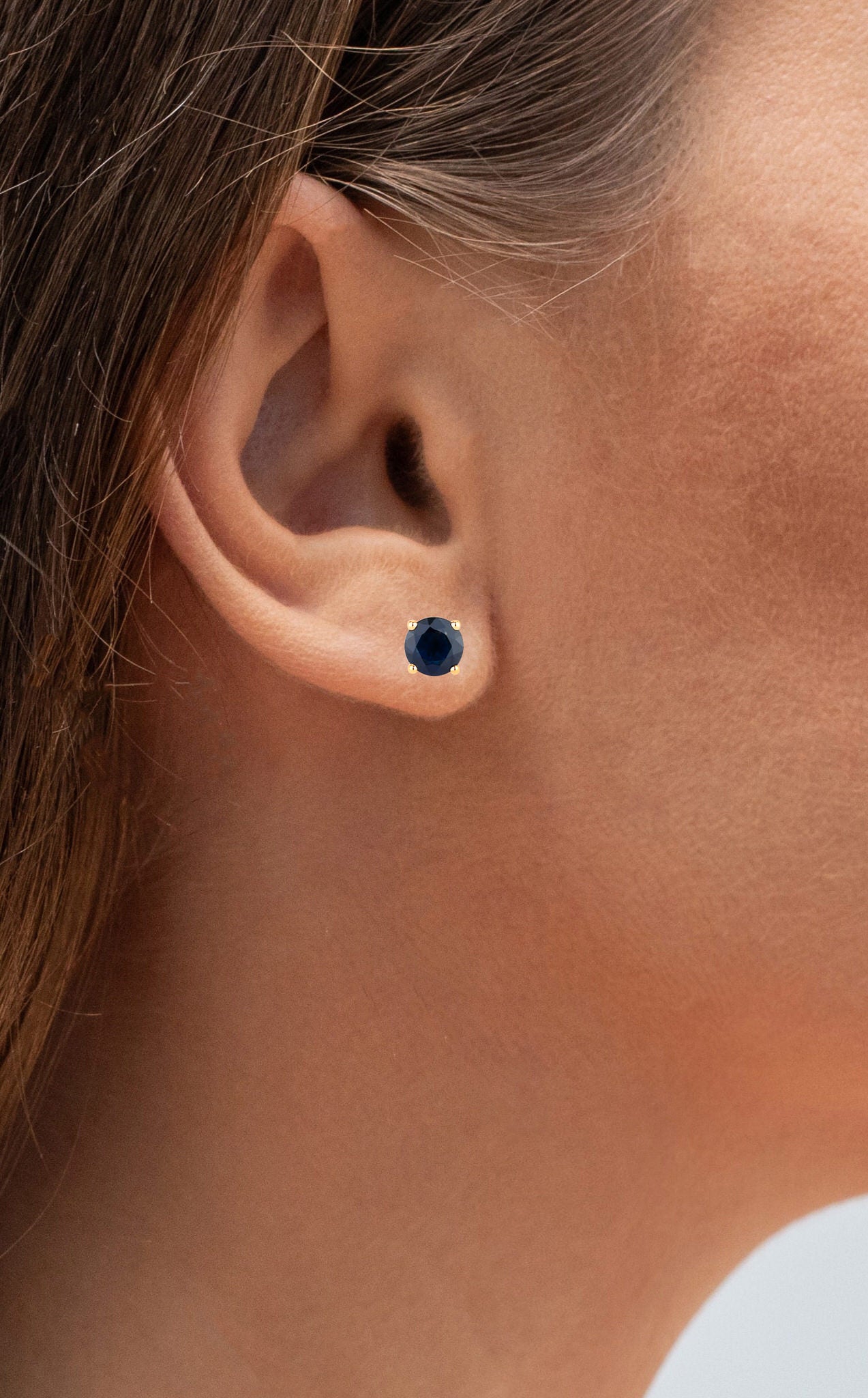 Natural Blue Sapphire Earrings 1.68 Carats 14K Yellow Gold