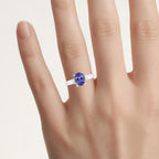 Tanzanite Ring With White Topaz 1.96 Carats Sterling Silver