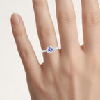 Tanzanite Flower Ring With White Sapphire 0.56 Carats Sterling Silver