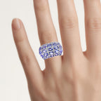 Tanzanite Ring With White Topaz 7.24 Carats Sterling Silver